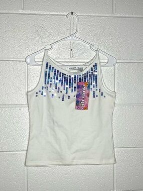 < NWT Vintage Energie Sequin Embellished Tank Top >